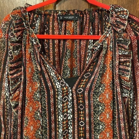 Lucky 🍀 Brand multi color peasant blouse. - Picture 2 of 8